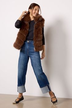 Faux Fur Vest Brown Fur Vest Outfit, Brown Vest Outfit, Fur Vest Outfit, Faux Fur Vest Camel, Faux Fur Vest Women, Winter Faux Fur Vest With Trim, Women Faux Fur Vest