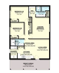 the floor plan for a two bedroom apartment with an attached bathroom and living room area