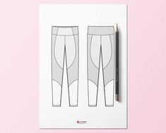 a drawing of a pair of leggings on a white paper with a pencil