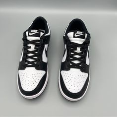 Nike Dunk Low Panda: Black & White Women's Edition Size 8 Created For The Hardwood But Taken To The Streets, The '80s B-Ball Icon Returns With Perfectly Shined Overlays And Classic Team Colors. With Its Iconic Hoops Design, The Nike Dunk Low Channels '80s Vintage Back Onto The Streets While Its Padded, Low-Cut Collar Lets You Take Your Game Anywhere In Comfort. Benefits The Crisp Leather On The Upper Has A Slight Sheen, Ages To Soft Perfection And Features Durable Overlays Reminiscent Of '80s B- Classic Black Lace-up Sneakers, Classic Nike Custom Sneakers With Laces, Classic Nike Lace-up Sneakers, Classic Nike Custom Sneakers, Classic Nike Lace-up Custom Sneakers, Classic Black Sneakers With Boost Midsole, Classic Black Low-top Skate Shoes, Nike Custom Black Sneakers With Rubber Sole, Classic Black Custom Sneakers For Sports