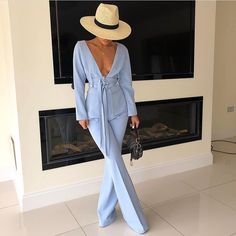 Blue Suit Women, Suit Women, Elegante Casual, Outfit Look, Mode Inspo, Blue Suit, Mode Inspiration, Daily Fashion