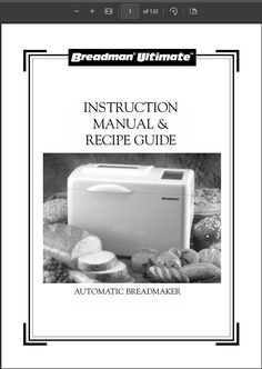 the instruction manual for an automatic breadmaker