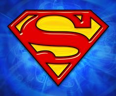 a superman logo on a blue background