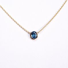 Cornflower Blue Montana Sapphire | Necklace Oval Blue Topaz Sapphire Necklace, Oval Blue Topaz Necklace, Oval Blue Diamond Cut Necklace, Blue Oval Diamond Cut Necklace, Yellow Gold Briolette Sapphire Necklaces, Blue Oval Pendant Necklace With Diamond Cut, Blue Oval Faceted Necklace, Blue Oval Faceted Necklaces, Sapphire Birthstone Necklace In Fine Jewelry Style