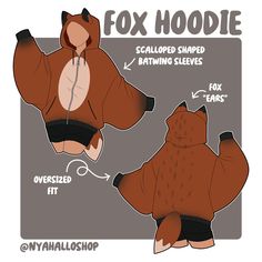 an image of a fox hoodie that is cut out to show how it looks like