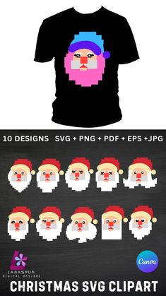 a t - shirt with santa clauss on it and the words christmas svg clipart