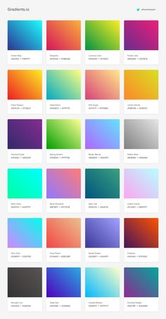 the color palettes are all different colors