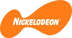 an orange and white logo with the word nickelooen on it's side