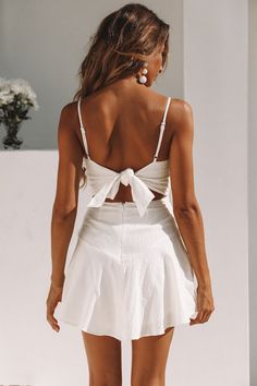 Met Somebody New Dress White Tie Up Dress, Sun Dresses, Women Fashion Edgy, Trendy Swimwear, Tube Dress, Ladies Dress Design, Cami Dress, Beach Dress, Latest Fashion For Women