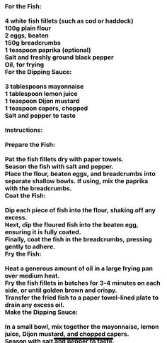 the instructions for how to cook fish