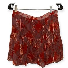 Nwt Urban Outfitters Skirt. Reds In Color. Shimmering. New With Tags! Red Flowy Tiered Mini Skirt, Urban Outfitters Lined Tiered Skirt, Urban Outfitters Tiered Lined Skirt, Red Tiered Mini Skirt With Lining, Red Tiered Skirt For Fall, Urban Outfitters Short Lined Skirt, Red Flowy Mini Skort, Urban Outfitters Flowy Lined Skirt, Urban Outfitters Fitted Tiered Skirt