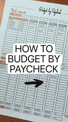 how to budget by paycheck with the text overlay