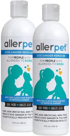 two bottles of allerpe pet for dogs and cats