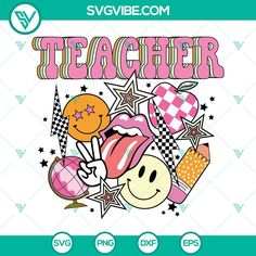 the teacher svg file is available for use with any other design elements, such as this