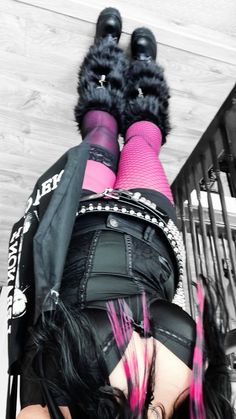 @roadk1lled on instagram  #goth #gothgirl #gothcore #gothoutfit #outfitstyle #outfitideasforwomen #outfitinspo #emo #emocore #emooutfit #scene #scenekid #scenequeen #pink #pinkhair #pinkhair #alternative #alternativefashion #alternativegirl #altgirl #alt Pink N Black Outfit, Emo Pink Outfit, Scene Pink Outfit, Alternative Fashion Pink, Pink Gothic Outfits, Pink Rock Outfit, Pink Hair Outfit Ideas, Decadence Rave Outfits, Pink Goth Clothes