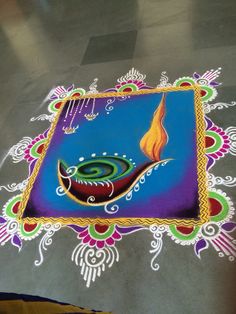 an artistic design on the ground for diwaling