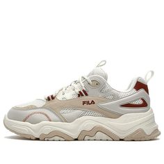 (WMNS) FILA Collina Sneakers 'White Grey Beige' F12W332121FWM White Breathable Chunky Lace-up Sneakers, White Sneakers With Laces For Light Sports, White Perforated Chunky Sneakers For Streetwear, White Chunky Sneakers With Perforations For Streetwear, Cream Lace-up Sneakers For Light Sports, White Skate Shoes With Laces For Light Sports, White Custom Sneakers For Casual Sports, White Lace-up Custom Sneakers For Light Sports, White Lace Skate Shoes For Light Sports