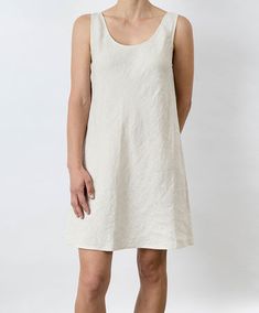 Hana Linen Dress - Natural
 | CULTIVER  - USA Luxury Sleeveless Linen Casual Dress, Home Clothing, Mod Style, The Ritual, Lounge Dress, Mod Fashion, Wardrobe Style, Linen Clothes, Linen Dress