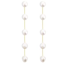 PRICES MAY VARY. Material:This long pearl drop earrings is handcrafted in 14k real Gold /silver plated .simple string pearl drops. Each piece slightly different due to Swarovski pearls. These pearl drop earrings are so lightweight yet make any dress elegant. Size:Length: 9.8 cm ,Pearl width: 0.8 cm.The quality is great& lightweight .these earrings were the perfect fit.they were perfect to wear all day. Stunning：the pearls are stunning.modern, simplistic, classic, timeless For any bridal/wedding Formal Dangle Pearl Chain Jewelry, White Pearl Charm Threader Drop Earrings, Formal Long Drop Pearl Drop Jewelry, Graceful White Dangle Jewelry, Formal Long Drop Pearl Jewelry, Classic Dangle Jewelry With Pearl Chain, White Gold Dangle Earrings With Pearl Charm, White Gold Dangle Jewelry With Pearl Charm, White Gold Pearl Dangle Jewelry