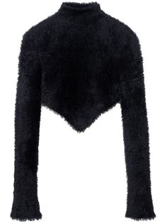 Marc Jacobs Grunge Cropped Textured Jumper - Farfetch Marc Jacobs Grunge, Grunge Jumper, Airport Fashion, High Neck Long Sleeve, Black Fleece, Airport Style, Sweater Hoodie, Marc Jacobs, Fashion Branding