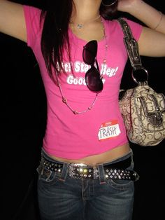 #2000s #y2k #trashy #outfits #fitcheck #halloween #grunge 2000s Hot Older Sister Outfits, Y2k Glitter Outfit, 2010 Club Outfits, Trashy Outfits Y2k, 2000s Going Out Outfit, 2000s 90s Fashion, Y2k Trashy Aesthetic, Bimbocore Outfits 2000, 2000s Pink Outfits