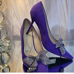 Nwt Beautiful Purple Faux Suede Heels With Rhinestone Bow! 3 1/2 Inch Heel Size 8 1/2 Purple Rhinestone Pointed Toe Heels, Chic Purple Heels With Rhinestones, Purple Rhinestone Heels For Formal Occasions, Purple Rhinestone Formal Heels, Chic Embellished Purple Heels, Purple Rhinestones Formal Heels, Chic Purple Embellished Heels, Rhinestone Bow Heels, Brown Womens Shoes