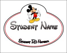 a mickey mouse logo with the name student name