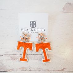 Go All In For The Vols With Our Handmade T Earrings. Post Back And Lightweight. Purse Straps Sold Separately. This Listing Is For One Pair Of T Earrings. Tennessee Vols Football, Vols Football, Tn Vols, Football Earrings, Tennessee Vols, University Of Tennessee, Gameday Outfit, Purse Strap, Christmas Delivery