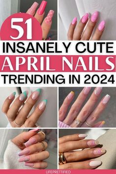 April 2024 Nails, Nail Designs April, April Nails Colors, Nail Design Ideas Spring, Cute April Nails, Nails April, Bright Nail Designs, April April, April Nails