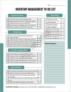 Efficient Inventory Management: Download Inventory To-Do List Template in MS Word Format Systemize Your Life, Office Inventory Organization, Inventory List Business, Stock Inventory Template, Inventory Control Management, Warehouse Organization Inventory, Food Inventory Management Templates, Thrifting Business