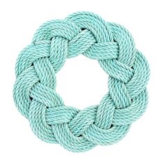 a blue rope is in the shape of a circle