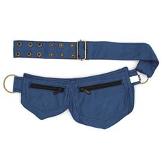 "Take a step beyond the fanny pack. The cotton material is light and durable, giving you long lasting comfort and use. An adjustable belt strap allows you to find the perfect fit while keeping it in style. A front zipper pocket and a front zipper pouch with an adorable studded flap safely store your necessities so you can spend less time worrying and more time having fun. - Construction: 100% Cotton - Waist size: 35-49 inches - Big pocket size:6\" H X 7 \"W x 1.5 | Small pocket size:5\" H X 6 \" Hip Belt, Big Pocket, Belt Pouch, Adjustable Belt, Pocket Size, Having Fun, Waist Belt, Fanny Pack, Zipper Pouch