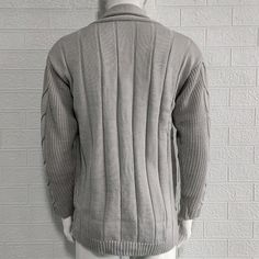 Men's Shawl Collar Cardigan Sweater Winter Cable Knit Sweater Outwear Wool V-neck Long Sleeve Sweater For Winter, Winter Cotton Cable Knit Cardigan, Winter Cable Knit Cotton Cardigan, Winter Knitted Cotton Cardigan, Winter Cotton Knit Sweater, Long Sleeve Cable Knit Sweater Coat, Cotton Knit Sweater For Winter, Solid Long Sleeve Cable Knit Sweater Coat, Winter Solid Cotton Polo Sweater