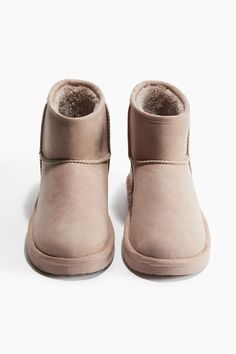 Warm-lined Boots - Light beige - Ladies | H&M US Beige Cushioned Winter Boots, Casual H&m Winter Boots, H&m Casual Winter Boots, Casual Winter Boots By H&m, Fluffy Fabric, 2024 Wishlist, Shoes Boots Ankle, Maternity Swimwear, Heron Preston