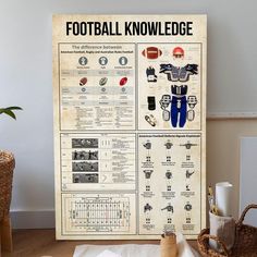 a poster with instructions on how to play football