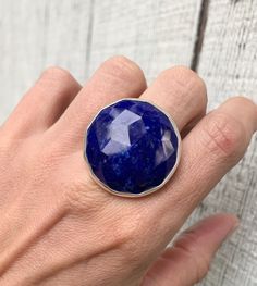 Boho Chic Large Round Geometric Cobalt Blue Lapis Lazuli Rose Cut Sterling Silver Statement Ring | Rocker | Edgy | Geometric Jewelry by GildedBug on Etsy Modern Lapis Lazuli Jewelry With Polished Finish, Sapphire Lapis Lazuli Jewelry With Faceted Details, Modern Lapis Lazuli Jewelry For Gifts, Modern Lapis Lazuli Jewelry As Gift, Blue Faceted Lapis Lazuli Jewelry, Sapphire Lapis Lazuli Gemstone Jewelry, Faceted Blue Lapis Lazuli Jewelry, Sapphire Gemstone Jewelry In Lapis Lazuli, Modern Blue Gemstone Jewelry