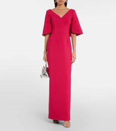 Dareen gown in pink - Emilia Wickstead | Mytheresa Emilia Wickstead, Color Names, Hot Pink, Color Design, Silk, Pink