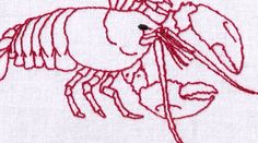 a red thread is hooked up to a white piece of cloth with a drawing of a bee on it