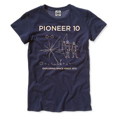 Blast off with the Pioneer 10 – NASA’s robotic space probe that completed the first mission to the planet Jupiter – in this short-sleeve, crew neck t-shirt. Hank Player is proudly made in Los Angeles, California with the finest quality materials. Each garment will have a weathered, worn-in feel after the first wash. Printed with Oeko-Tex Standard 100 certified ink, each item will have slight variations in color and print creating Hank Player’s one-of-a-kind look. Our tees are a fitted style, ple Space-themed Short Sleeve T-shirt With Screen Print, Space-themed Screen Print Short Sleeve T-shirt, Space-themed Short Sleeve Screen Print Top, Space-themed Screen Print Short Sleeve Top, Planet Jupiter, Space Probe, Steamboat Willie, Fitted Style, Ringer Tee