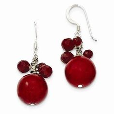 Metal: Sterling SilverLength:32 mmWidth:14 mmFree U.S. Shipping for orders over $99 Protected by our 30-Day Risk Free Returns! Red Coral Earrings, Baby Earrings, Coral Earrings, Kids Earrings, Earring For Women, Jewelry Earring, Coral Red, French Wire, Red Jasper