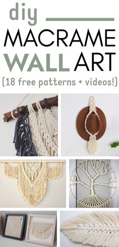 the ultimate diy macrame wall art collection is featured in this postcard