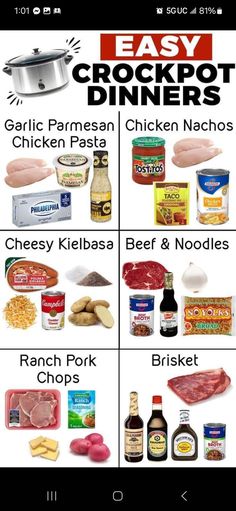 an image of easy crockpot dinner menus on the app store's website