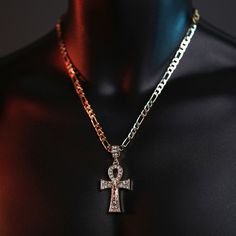 5mm Width And 20” Length - Real 14k Gold Plated - High Quality Will Not Tarnish! Long Lasting! - Comes With Chain + Pendant - Unisex Layered Cross Necklace, Football Necklace, Skeleton Necklace, Ankh Cross, Prom Accessories, Feather Ring, Gem Necklace, Mens Leather Bracelet, Mens Accessories Jewelry