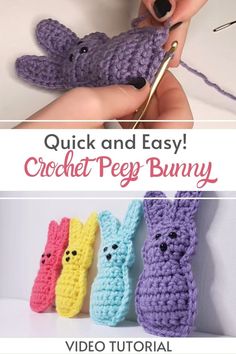 the crochet pee bunny is being worked on