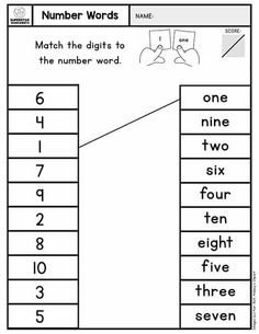 the number words worksheet