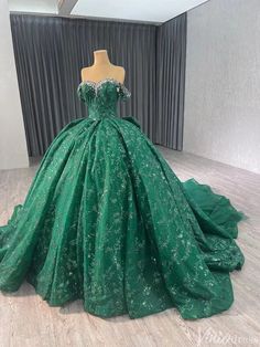 Gorgeous Beaded Sequin Lace Wedding Gown Off the Shoulder Quinceanera – Viniodress Dress Quinceanera, Green Wedding Dresses, Luxury Wedding Dress, Sweet 16 Dresses, Wedding Gowns Lace, Cheap Prom Dresses