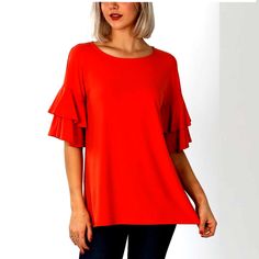 Size S New Without Tags Ruffle Sleeve Top, Ruffled Sleeve Top, Blouse Shirt, New Color, Shirt Blouses, Sleeve Top, Top Blouse, Blouses, Womens Tops