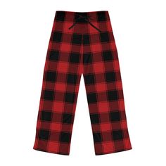 Add cozy seasonal style to your loungewear collection with these red and black buffalo plaid pajama pants. Wear any time of year or create mix & match seasonal family outfits at the end of the year for Xmas eve.  Their light weight jersey knit fabric, along with the relaxed fit, makes for the ultimate comfort choice while relaxing at home during the holiday season. The back elastic with the drawstring tie creates the perfect fit, while the check print adds festive charm. .: Light fabric (6 oz/yd² (203 g/m .: Relaxed comfort fit .: Back elastic and black drawstring tie - adjustable fit. .: Made in the USA  .: Polyester Material  -Slightly higher cost due to not being able to compete with similar items which being mass produced in unfair conditions by below minimum wage workers/dropshipping Casual Red Sleepwear For Fall, Black Pjs, Plaid Pjs, Buffalo Plaid Pajamas, Xmas Pajamas, Plaid Pajama, Plaid Pajama Pants, Pajamas Gift, Christmas Pjs