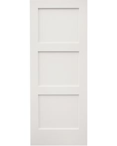 a white door with no glass on the front and side paneling, in an open position