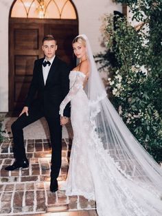 a bride and groom posing for a photo